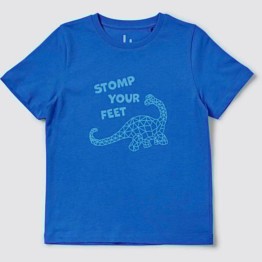 Milkshake 'Stomp Your Feet' Ocean Blue Dino Tee