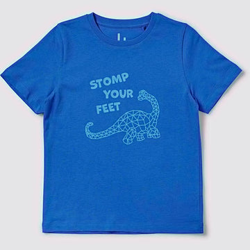 Milkshake 'Stomp Your Feet' Ocean Blue Dino Tee