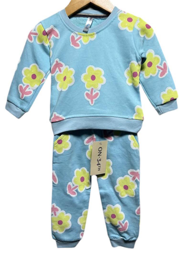 Light Blue Floral Tracksuit