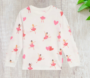 M&S Ballet Girl White & Pink Top