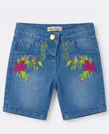 Minnie Minor Embroidery Shorts for Girls