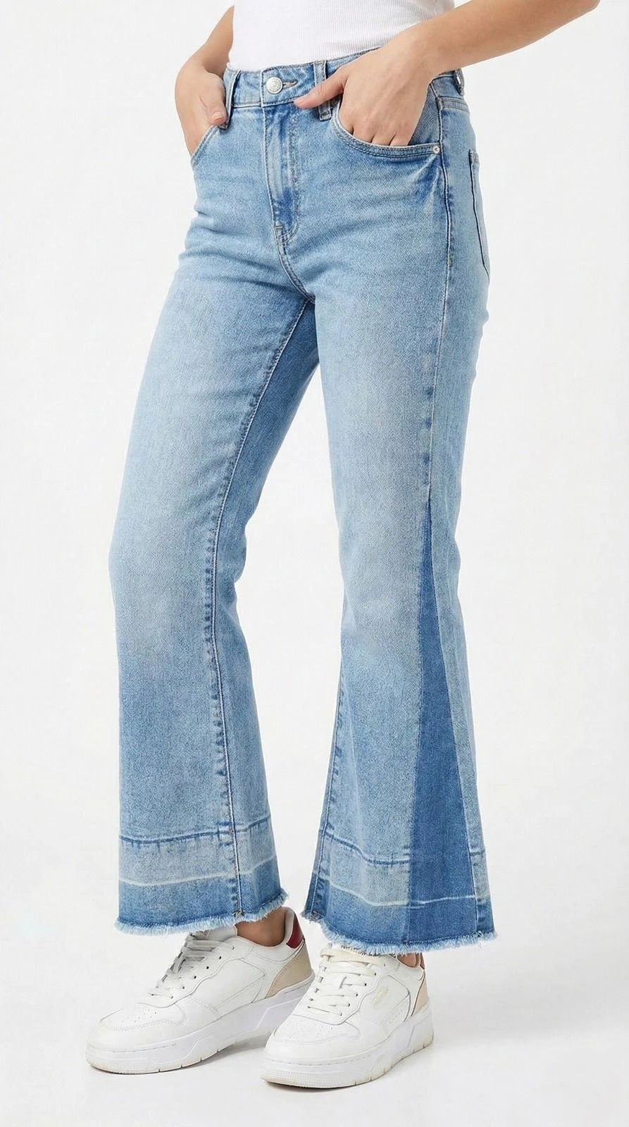 Girls Blue Denim pants with darker sides