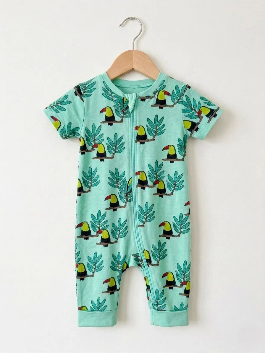 Lindex Green Toucan Romper