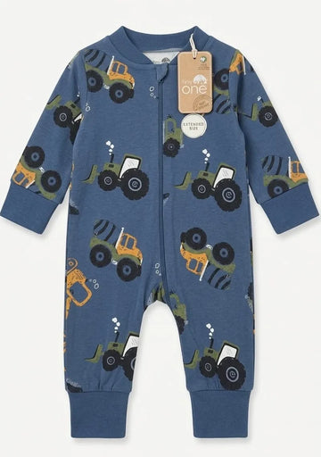 Tiny One Organic Cotton Full Romper – Blue