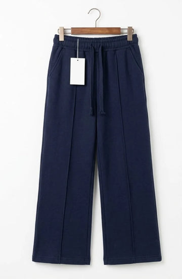 Girls Blue Grey Wide Leg Trousers
