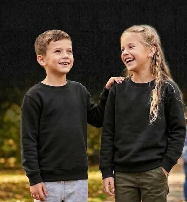 Solid Black Fleece Sweatshirt